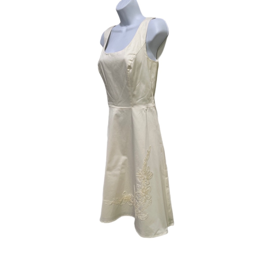 White House Black Market cream cocktail party wedding guest dress
